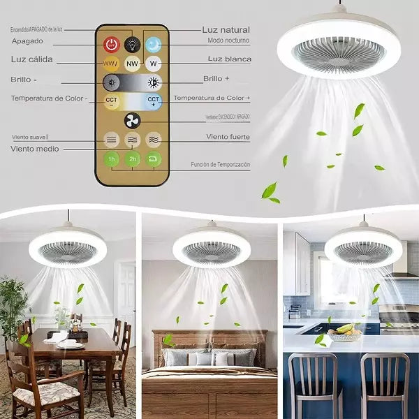 LAMPARA LED + ABANICO DE TECHO