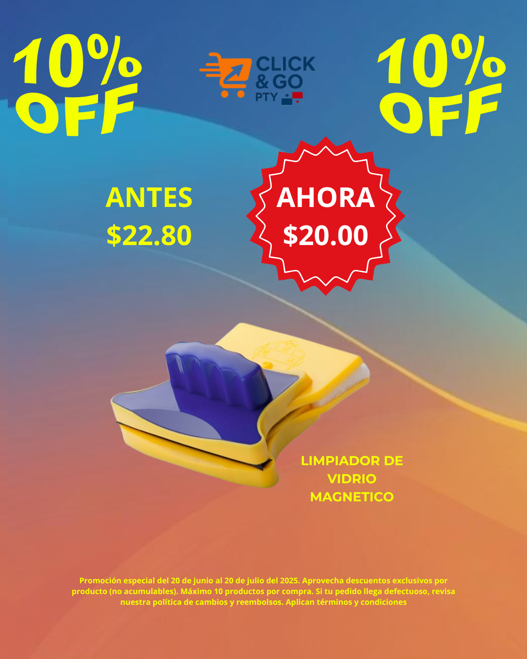 LIMPIA VIDRIOS MAGNETICO